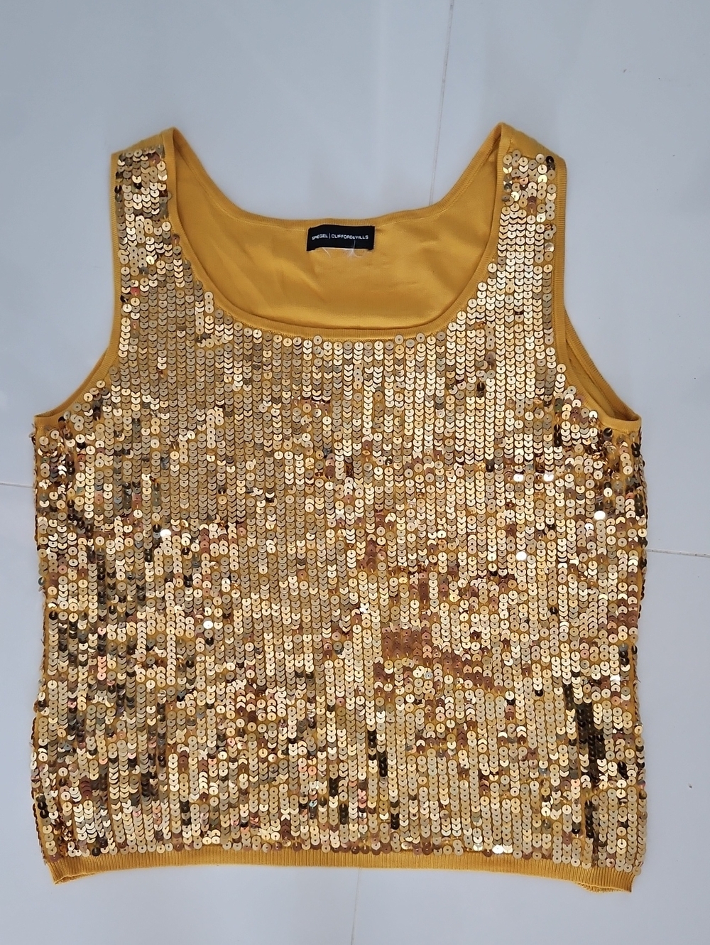 Spiegel Gold Sequin Tank Top